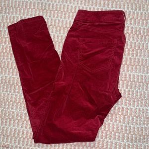 CAbi Woman's Red Velvet Corduroy Pants Jeans, Size 4